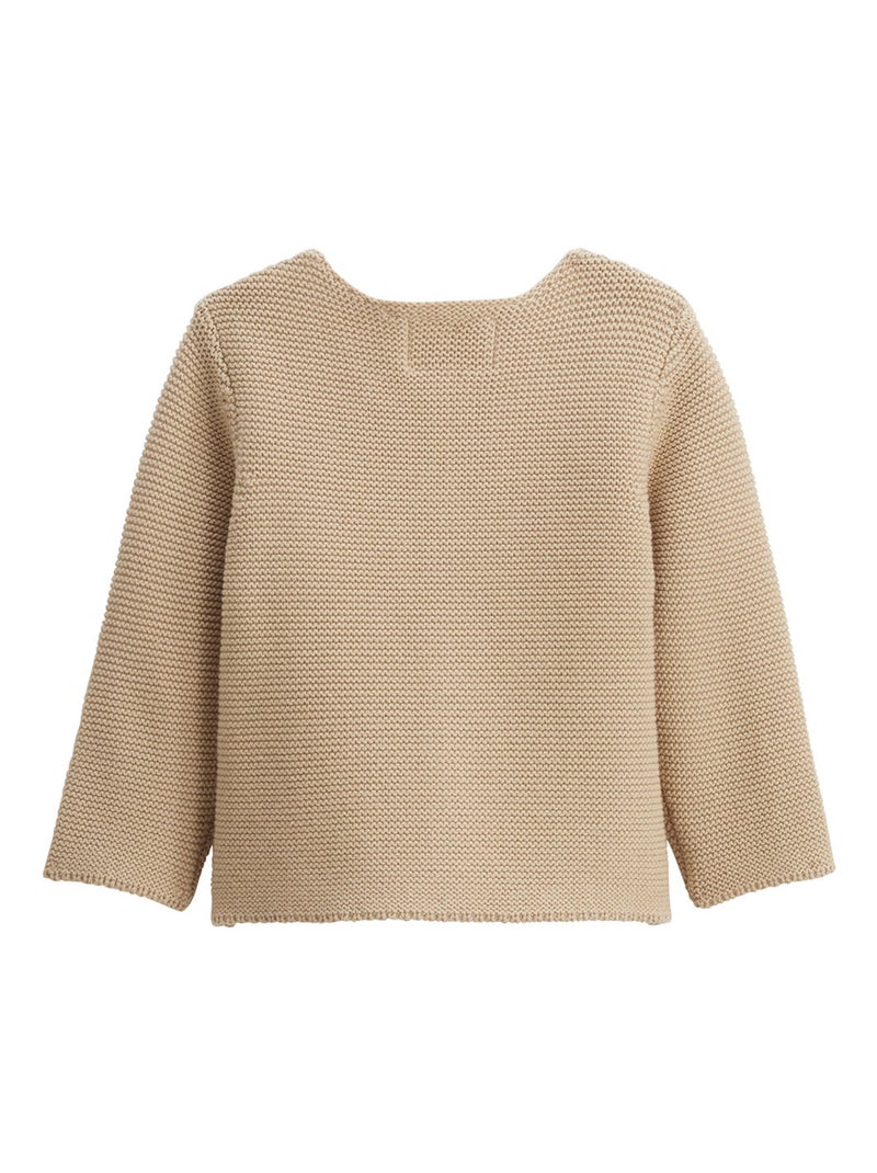 Ensemble gilet et pantalon avec pieds bébé en tricot Hello Baby Beige sable - Kiabi