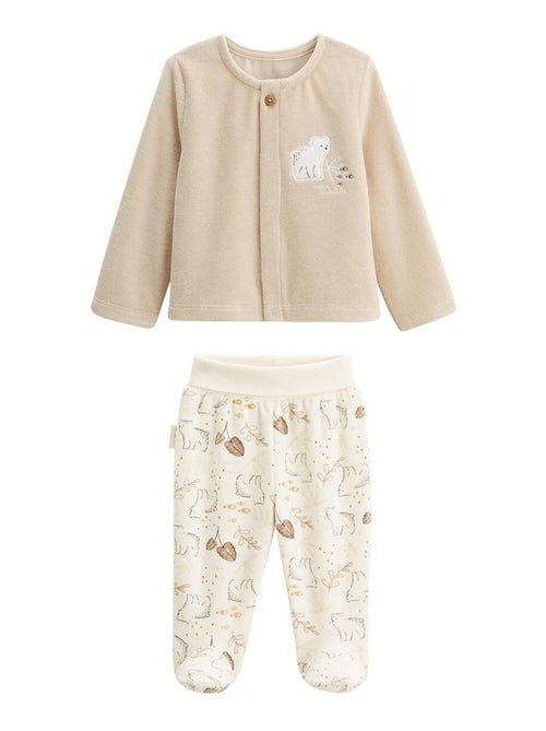 Ensemble gilet et pantalon bébé en velours Câlins - Kiabi