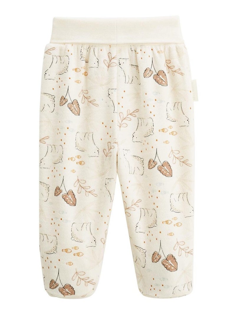 Ensemble gilet et pantalon bébé en velours Câlins Ecru - Kiabi