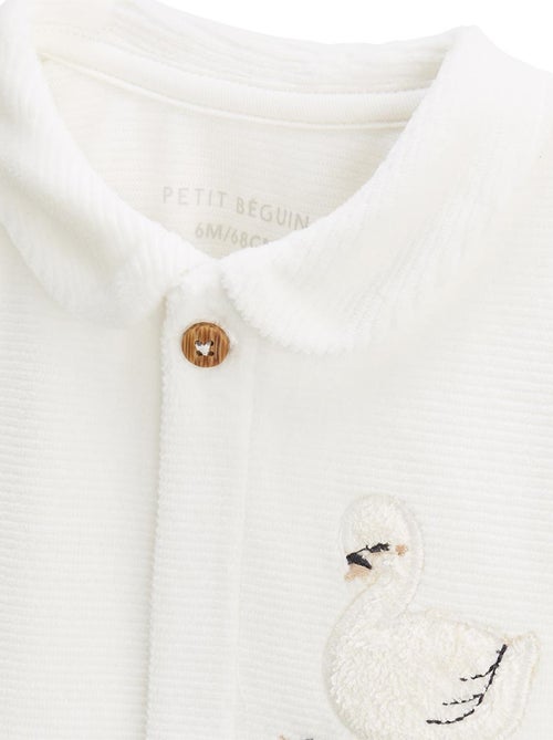Ensemble gilet et pantalon bébé en velours Perle - Kiabi