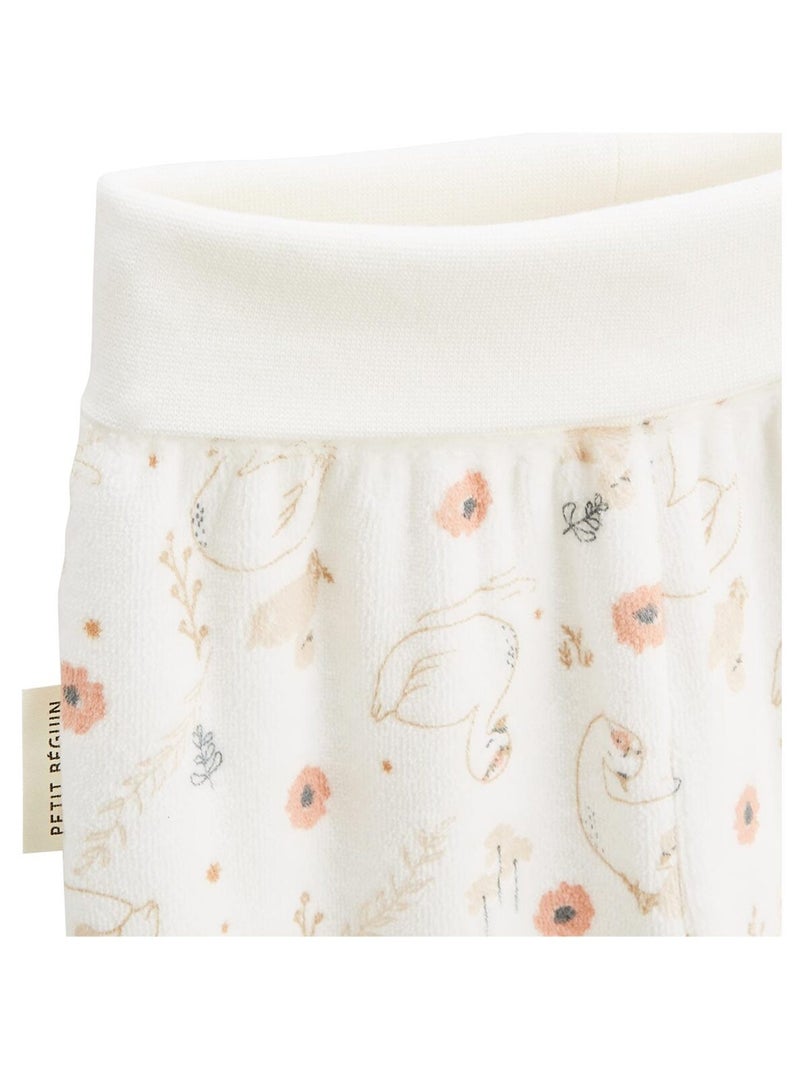 Ensemble gilet et pantalon bébé en velours Perle Ecru - Kiabi