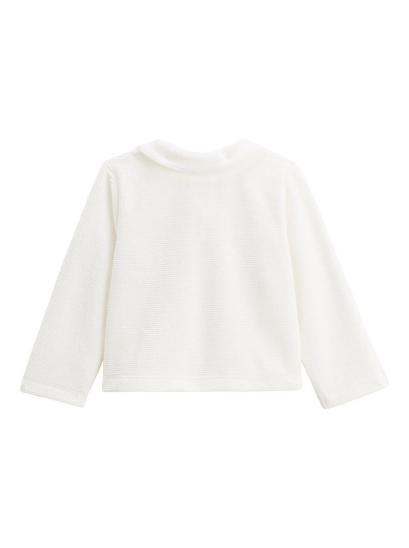 Ensemble gilet et pantalon bébé en velours Perle Ecru - Kiabi