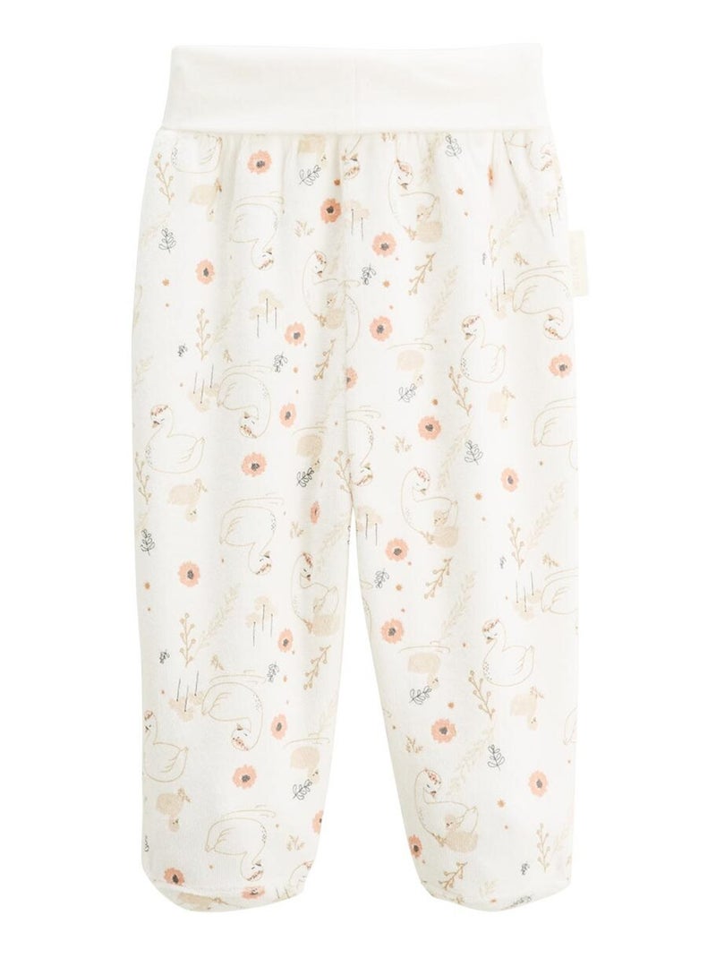 Ensemble gilet et pantalon bébé en velours Perle Ecru - Kiabi