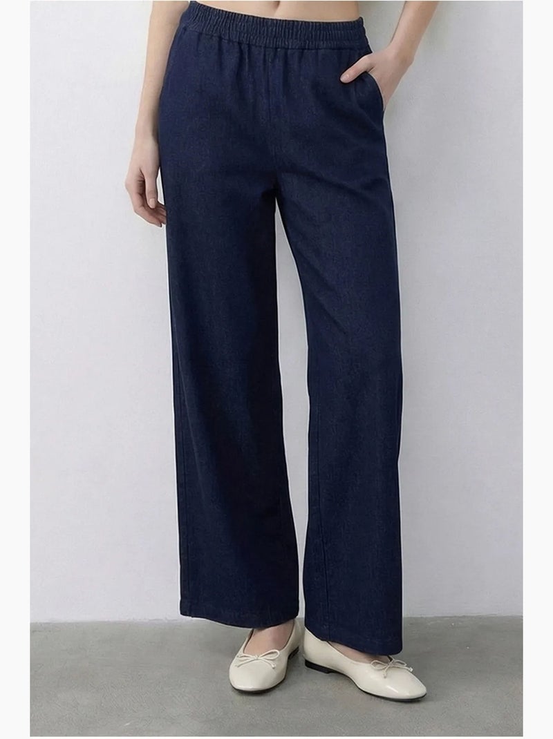 Ensemble gilet et pantalon large avec ceinture lucci Bleu marine - Kiabi