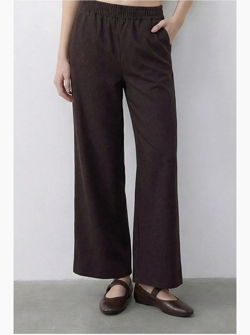 Ensemble gilet et pantalon large avec ceinture lucci Marron chocolat - Kiabi