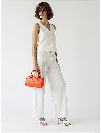Ensemble gilet et pantalon large en coton lucci