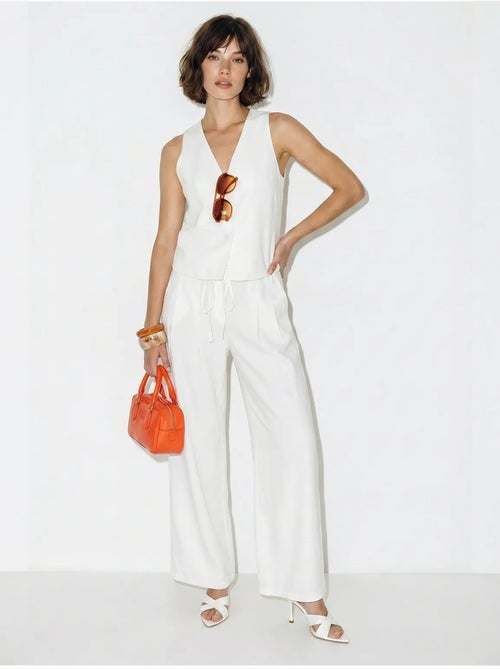 Ensemble gilet et pantalon large en coton lucci - Kiabi