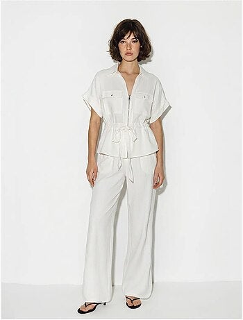 Ensemble gilet et pantalon large en coton lucci