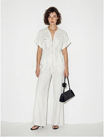 Ensemble gilet et pantalon large en coton lucci