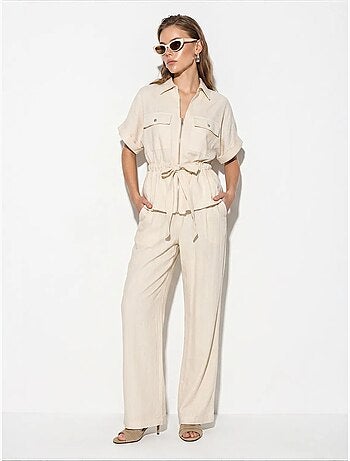 Ensemble gilet et pantalon large en coton lucci
