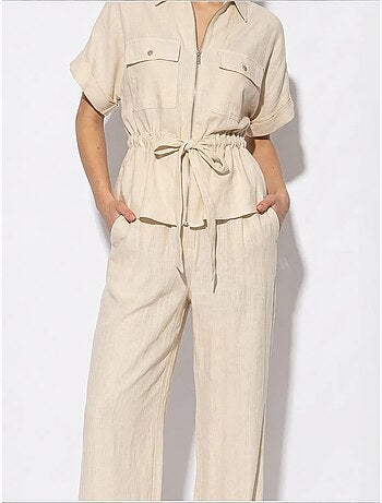 Ensemble gilet et pantalon large en coton lucci