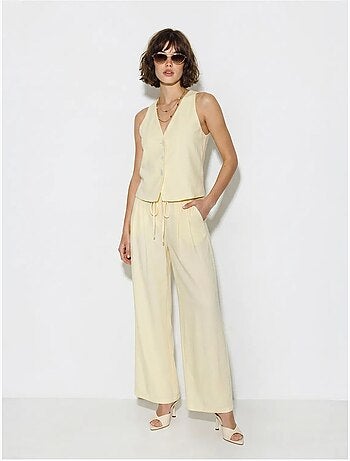 Ensemble gilet et pantalon large en coton lucci