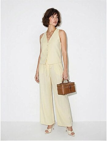 Ensemble gilet et pantalon large en coton lucci