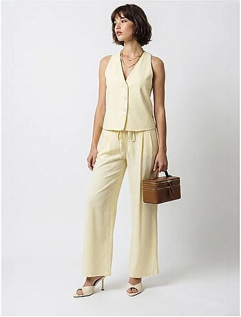 Ensemble gilet et pantalon large en coton lucci