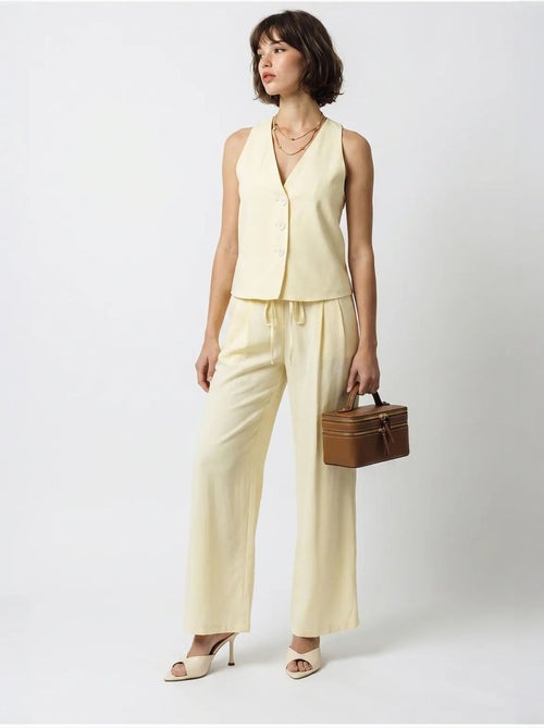 Ensemble gilet et pantalon large en coton lucci - Kiabi Ensemble gilet et pantalon large en coton lucci - Kiabi