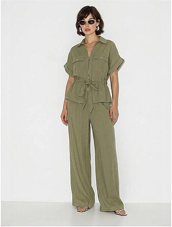 Ensemble gilet et pantalon large en coton lucci