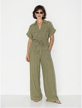 Ensemble gilet et pantalon large en coton lucci