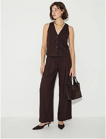 Ensemble gilet et pantalon large en coton lucci