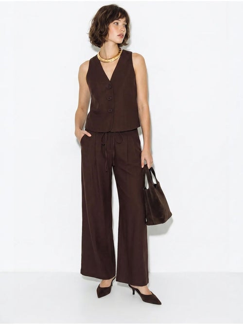 Ensemble gilet et pantalon large en coton lucci - Kiabi Ensemble gilet et pantalon large en coton lucci - Kiabi
