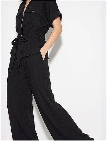 Ensemble gilet et pantalon large en coton lucci