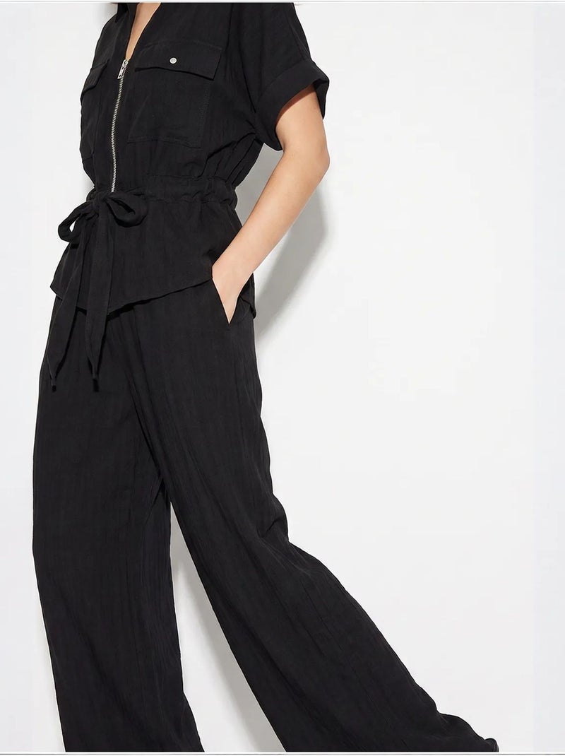 Ensemble gilet et pantalon large en coton lucci Noir - Kiabi