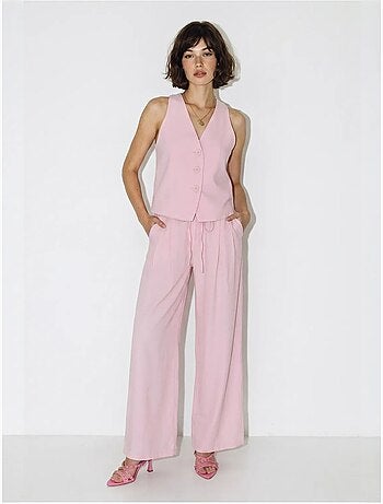 Ensemble gilet et pantalon large en coton lucci