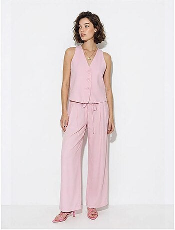 Ensemble gilet et pantalon large en coton lucci