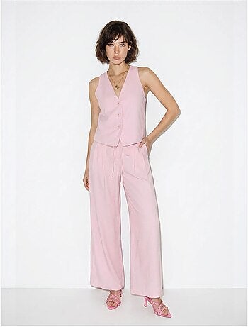 Ensemble gilet et pantalon large en coton lucci
