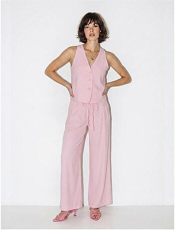 Ensemble gilet et pantalon large en coton lucci