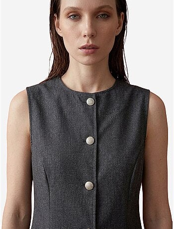 Ensemble gilet et pantalon large en popeline de coton my fashion