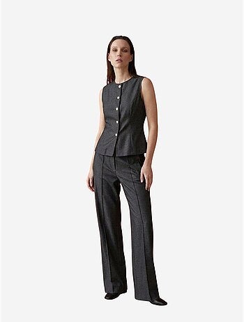 Ensemble gilet et pantalon large en popeline de coton my fashion