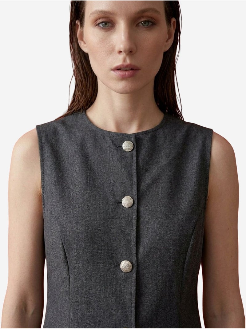 Ensemble gilet et pantalon large en popeline de coton my fashion Gris foncé - Kiabi