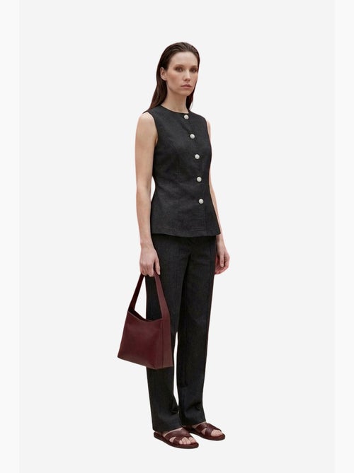 Ensemble gilet et pantalon large en popeline de coton my fashion - Kiabi Ensemble gilet et pantalon large en popeline de coton my fashion - Kiabi