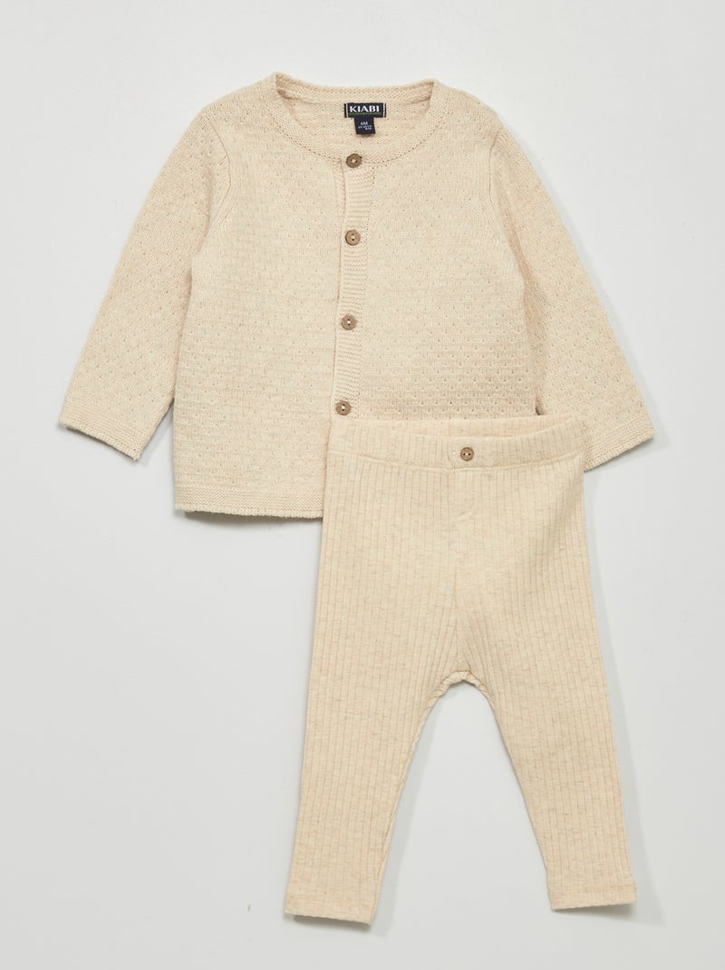 Ensemble gilet + legging - 2 pièces Beige - Kiabi