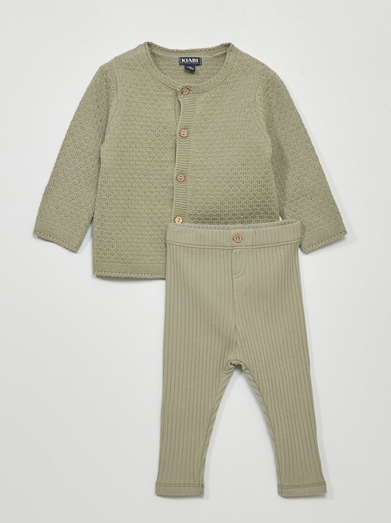 Ensemble gilet + legging - 2 pièces Vert - Kiabi