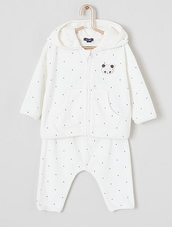 Ensemble gilet + pantalon 'panda'