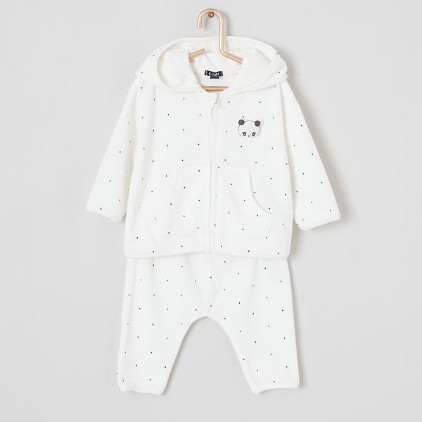 Ensemble Gilet Pantalon Panda Bebe Fille Orange Ecru Kiabi 12 00