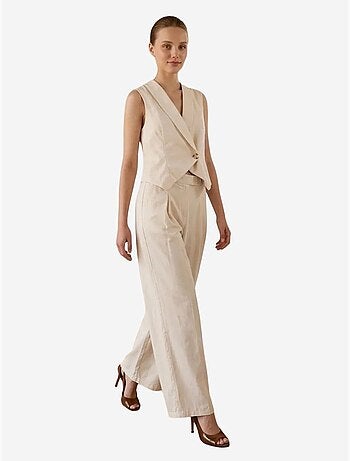 Ensemble gilet sans manches et pantalon large my fashion