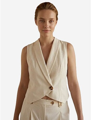 Ensemble gilet sans manches et pantalon large my fashion