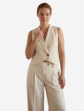 Ensemble gilet sans manches et pantalon large my fashion