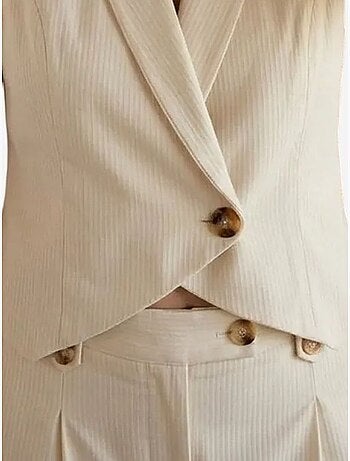 Ensemble gilet sans manches et pantalon large my fashion
