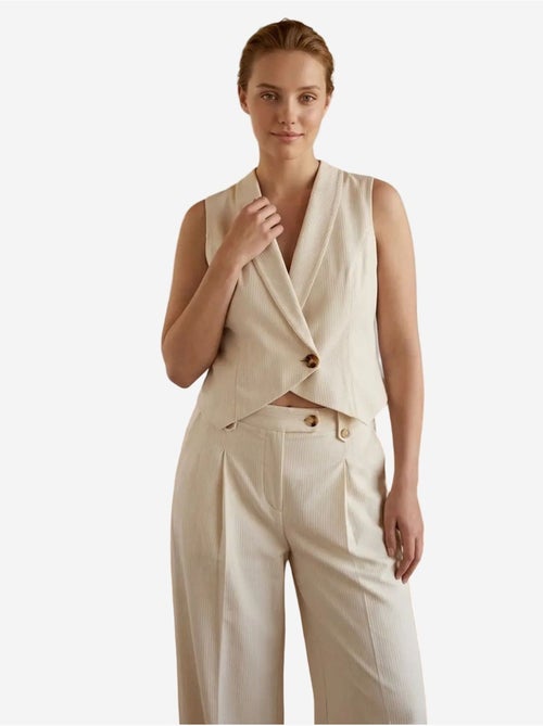 Ensemble gilet sans manches et pantalon large my fashion - Kiabi Ensemble gilet sans manches et pantalon large my fashion - Kiabi