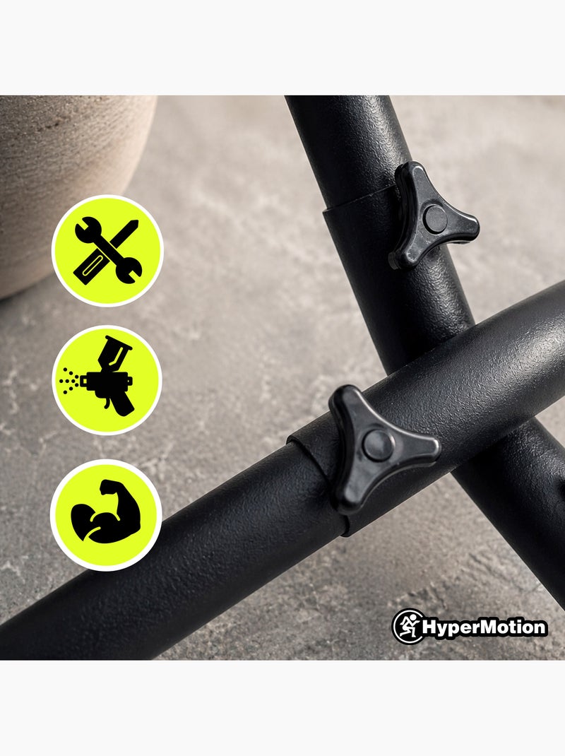 Ensemble hamac avec support autoportant en acier hypermotion 200 x 150 - charge 100 kg Noir - Kiabi