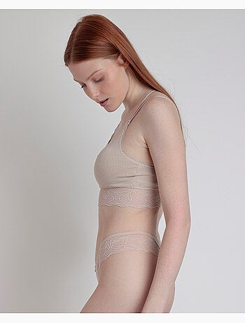 Ensemble haut côtelé et string pour femme ADMAS