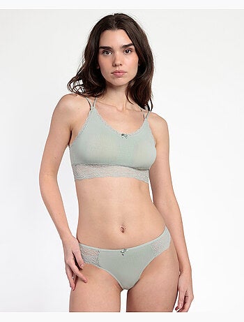 Ensemble haut côtelé et string pour femme ADMAS