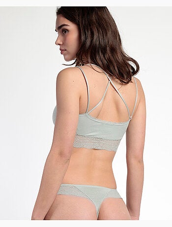 Ensemble haut côtelé et string pour femme ADMAS