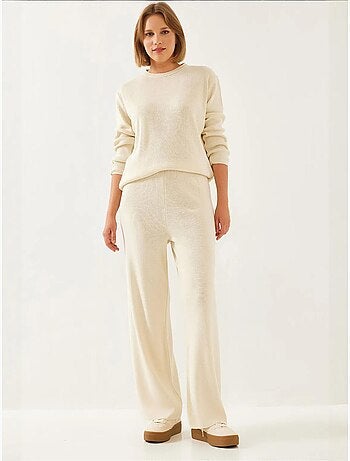 Ensemble haut et bas en tricot bianco lucci