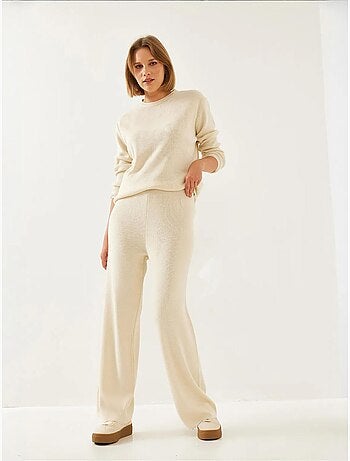 Ensemble haut et bas en tricot bianco lucci