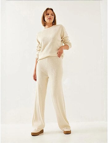 Ensemble haut et bas en tricot bianco lucci