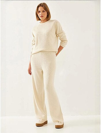 Ensemble haut et bas en tricot bianco lucci